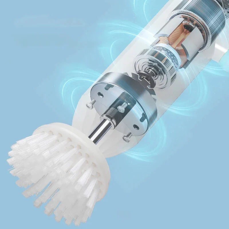 Multipurpose Scrubber with 4 Replaceable Brush Heads