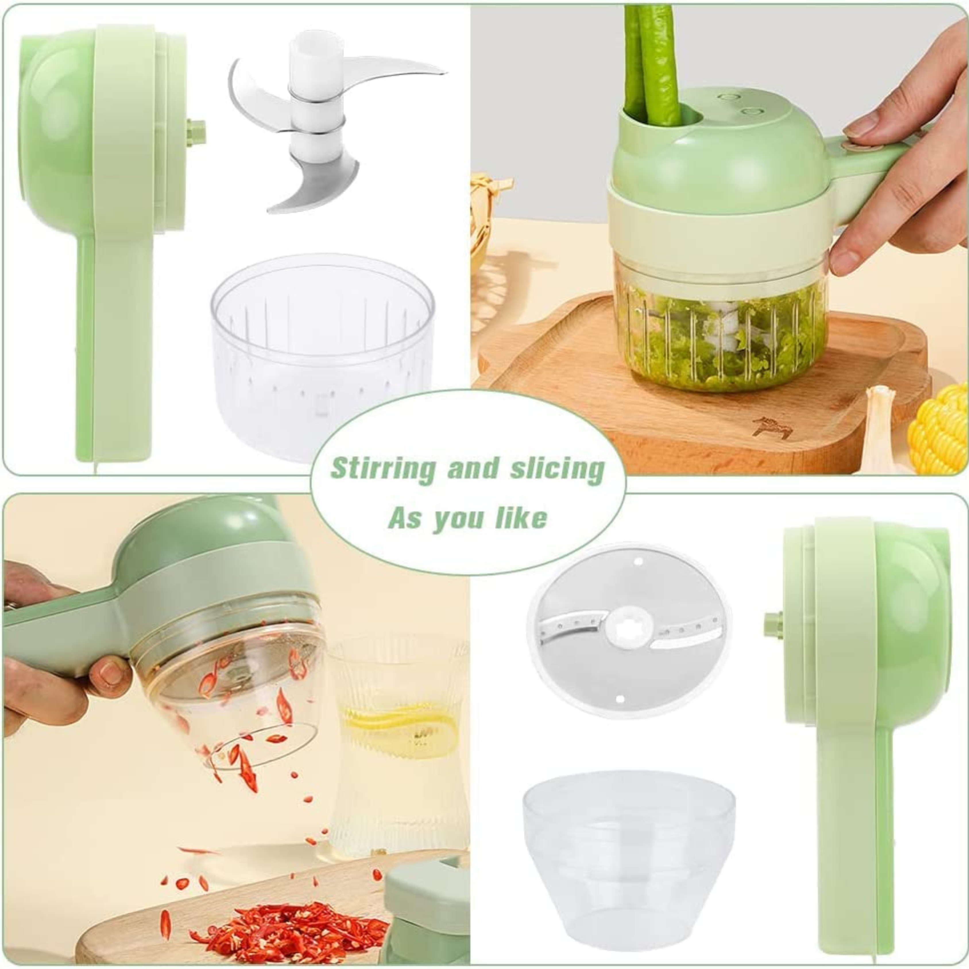 4 in 1 Portable Electric Vegetable Cutter Set